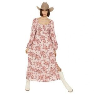 Free People Jaymes Floral Print Long Midi Dress Size XS PrairieCore Cottagecore